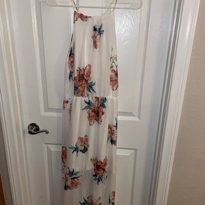 White flower maxi dress